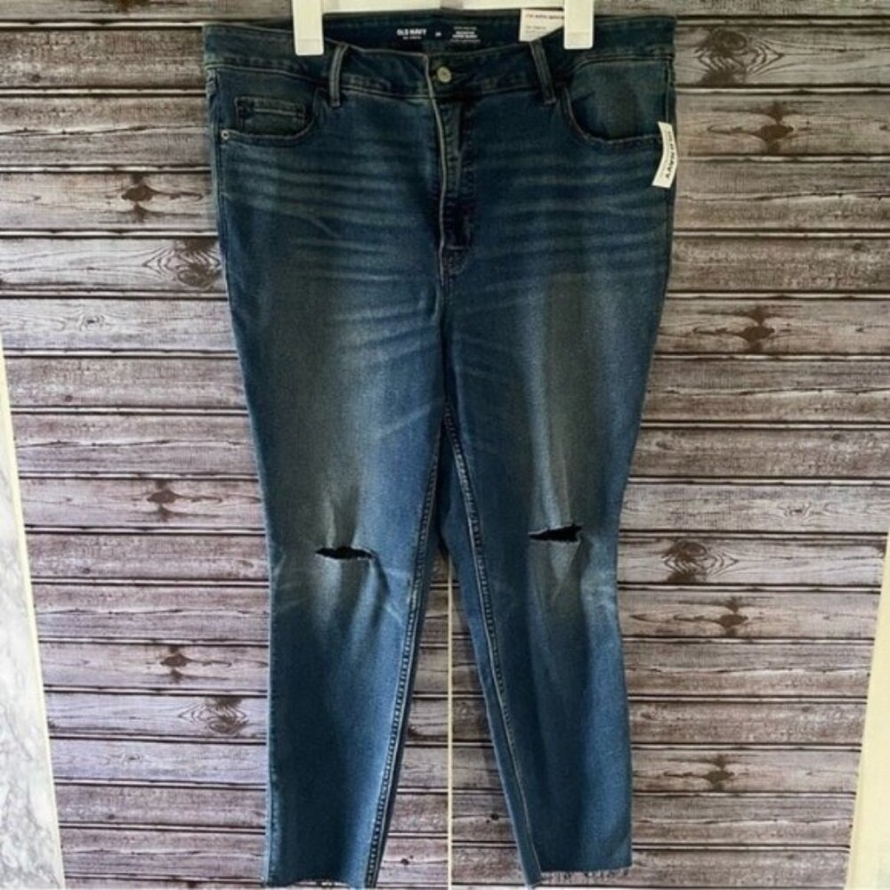 NWT Old Navy Women's Extra High-Rise Rockstar Super Skinny Jeans Size 20